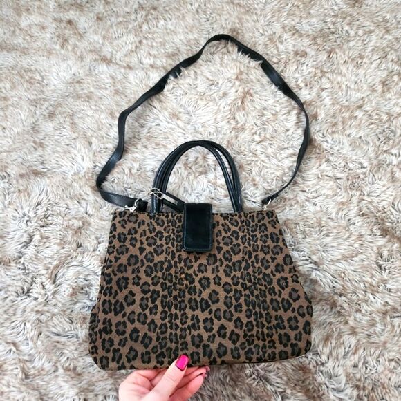 Relic Leopard Print Buckle Closure Shoulder Bag Brown and Black - Picture 1 of 12